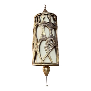 Hanging Swag Light Fixture Vintage Mid-Century Modern For Sale
