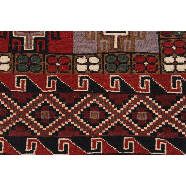 Brown 1960s Vintage Tribal Soumakh Wool Rug - 6'2" X 7'10" For Sale - Image 8 of 11