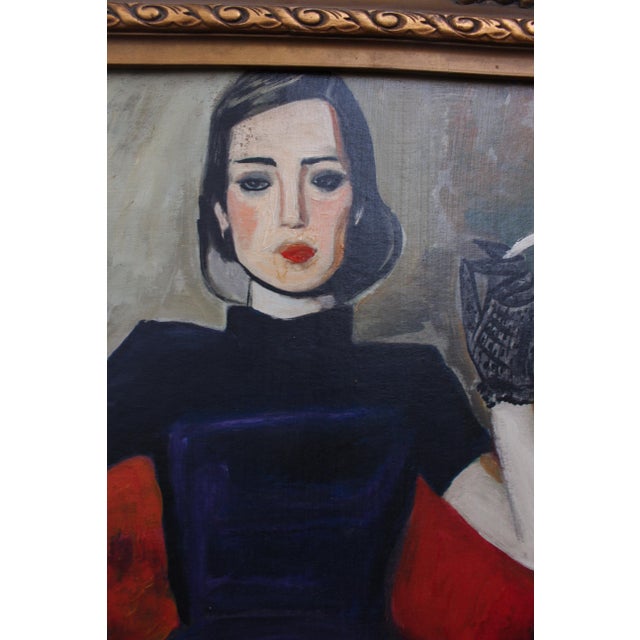 Lady Smoking, 1950s, Oil Painting, Framed For Sale - Image 6 of 18