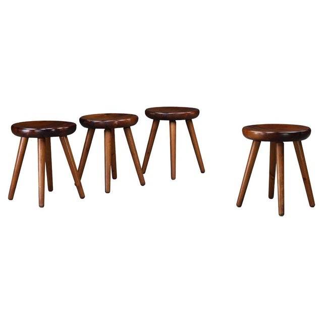 Mid-Century Modern French Beech Stool, 1960s For Sale - Image 12 of 12