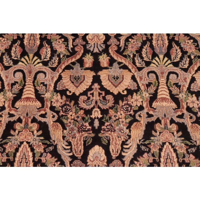 Shabby Chic Shabby Chic 1990's Pak-Persian Black/Gold Wool Rug - 5'11'' X 8'11'' For Sale - Image 3 of 9