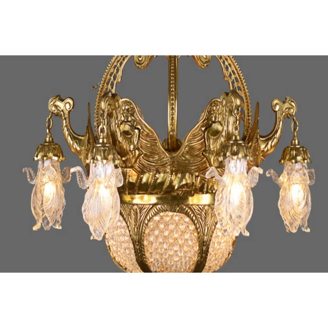 1980 French Louis XVI Bronze Crystal Chandelier – 16 Lights For Sale - Image 13 of 15