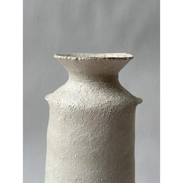 Ceramic White Stoneware Alavastron Vase by Elena Vasilantonaki For Sale - Image 7 of 16