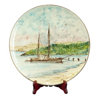 Vintage Italian Porcelain Ceramic Plate by Pozzo Garitta, 1940s For Sale