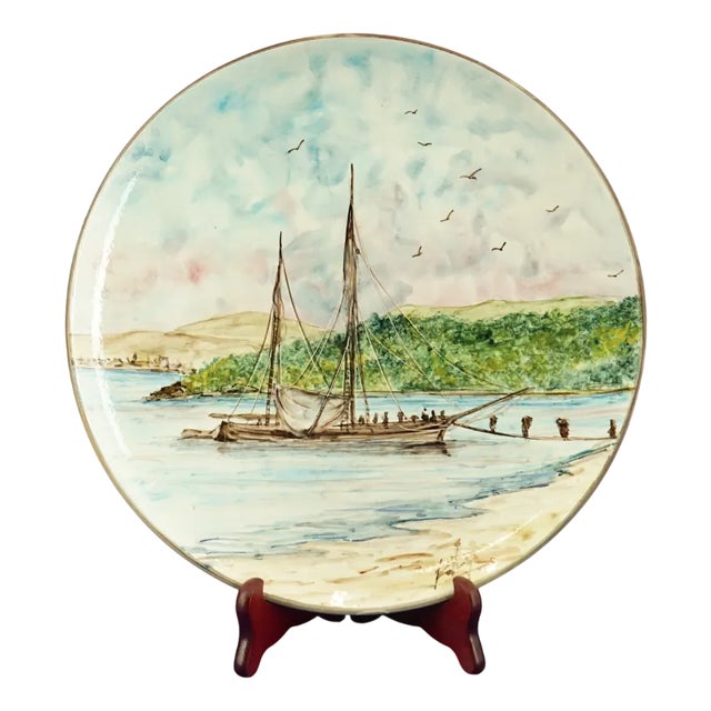 Vintage Italian Porcelain Ceramic Plate by Pozzo Garitta, 1940s For Sale