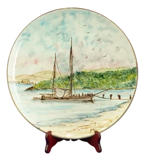 Vintage Italian Porcelain Ceramic Plate by Pozzo Garitta, 1940s