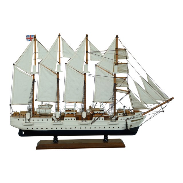 1990s British Ship Boat Model on Stand Chairish