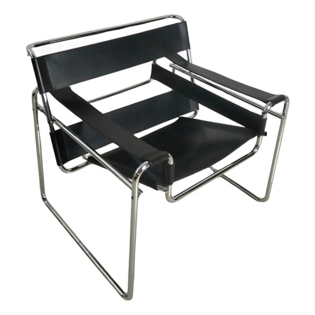 Wassily Chair in Steel and Leather by Marcel Breuer for Gavina, 1960s For Sale