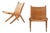 Easy Chairs in Cane and Oak from Preben Thorsen, 1957, Set of 2 For Sale