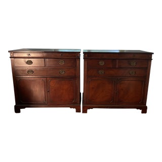 1940s Travis Court by Drexel Georgian Style Mahogany Buffet Servers, 2 Pieces For Sale