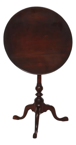 Antique Queen Anne Mahogany Revolving Tilt Top Table With Bird Cage 19thC