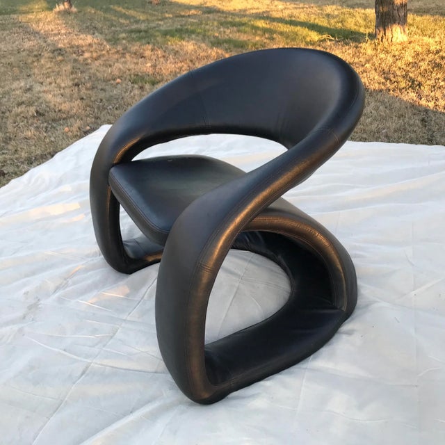 1990s 1990s Postmodern Sculptural Cantilever Tongue Chair For Sale - Image 5 of 12