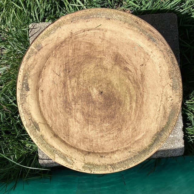 Greige Late 20th Century Large Outdoor/Indoor Glazed Ceramic Planter For Sale - Image 8 of 12