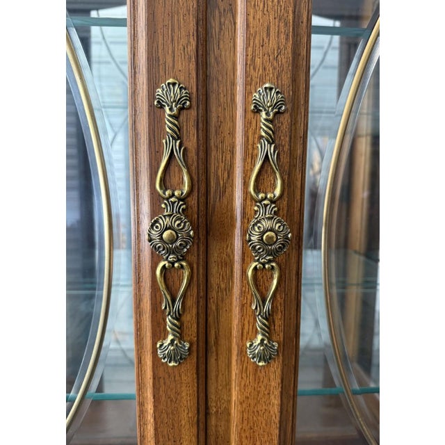 Late 20th Century Thomasville Burled Walnut China Cabinet For Sale - Image 13 of 17