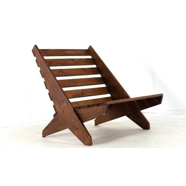 Brown Scissor Lounge Chair, 1970s For Sale - Image 8 of 18