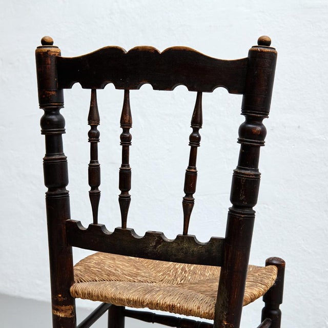 Rustic Wood French Chairs, 1950s, Set of 4 For Sale - Image 9 of 18
