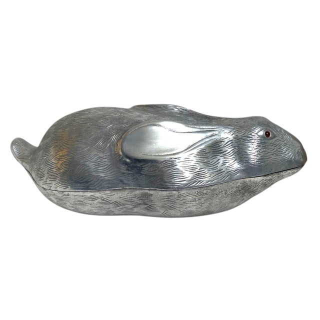 Arthur Court Arthur Court "Rabbit" Wine Cooler Vintage Metal Decor 1980 For Sale - Image 4 of 15