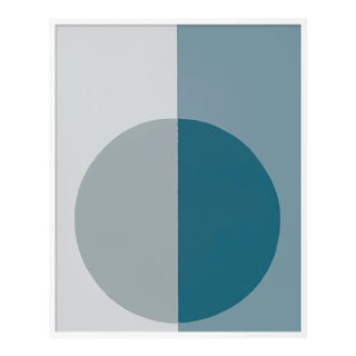 Modern Blue-Grey Forever by Stephanie Henderson in White Frame, Small Art Print For Sale