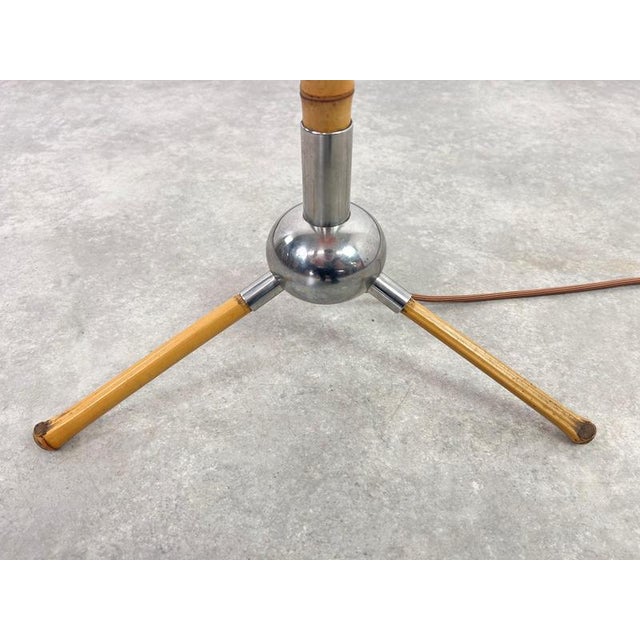 Josef Frank Art Deco Bamboo Floor Lamp in the style of Josef Frank, 1940s For Sale - Image 4 of 11