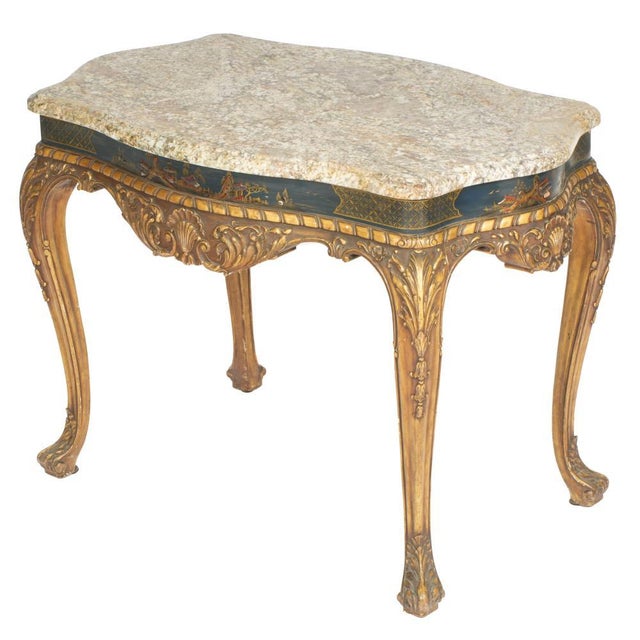 19th Century French Chinoiserie Center Table With Marble Top For Sale - Image 9 of 9
