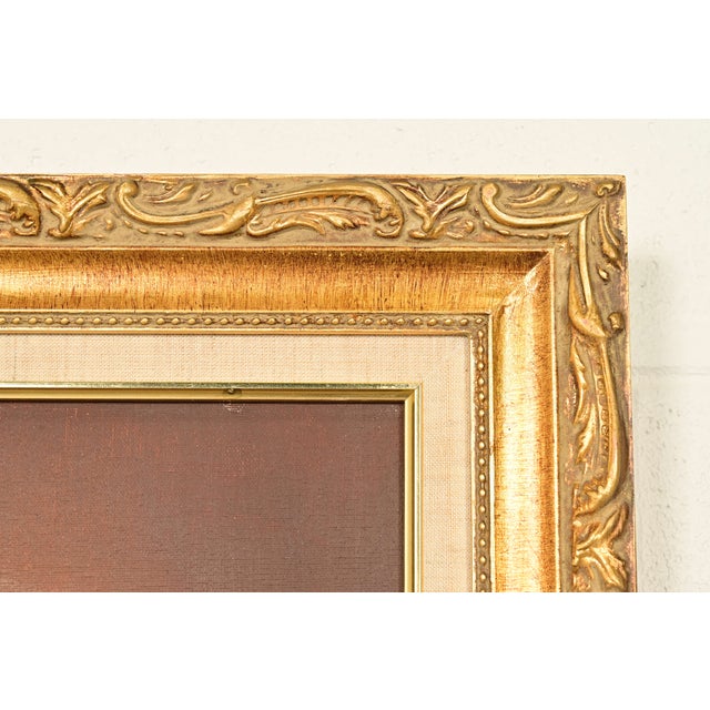 Red Original Artist Signed Garnelli Still Life Oil Painting on Canvas "Summer Eve Harvest" in Carved Giltwood Frame For Sale - Image 8 of 13