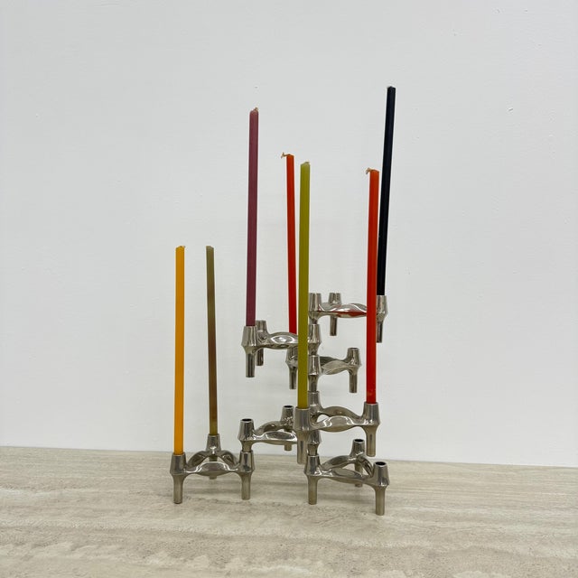 Large Candlesticks by Fritz Nagel and Ceasar Stoffi for BMF, 1970s, Set of 7 For Sale - Image 18 of 18