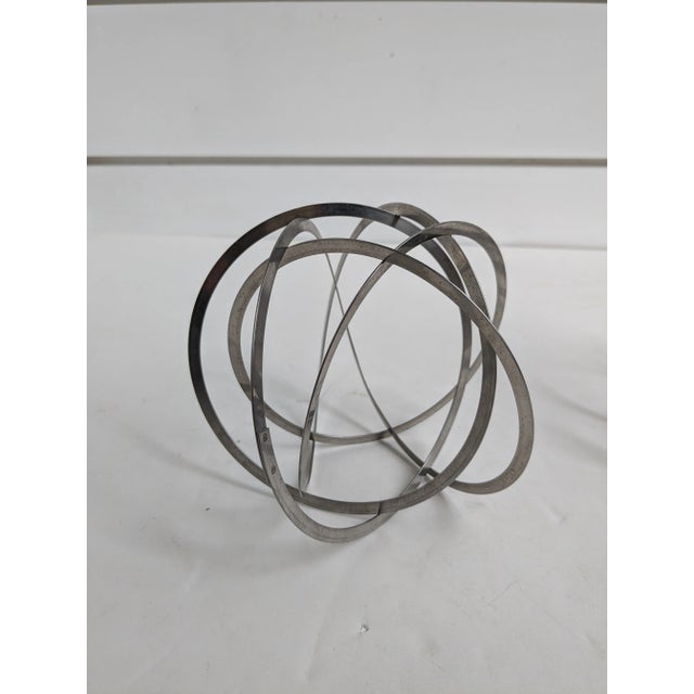 Metal Trio of Silver Tone Metal Spherical Balls, Late 20th Century For Sale - Image 7 of 12