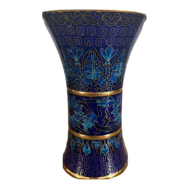 Elegant Hourglass Cloisonné Vase For Sale