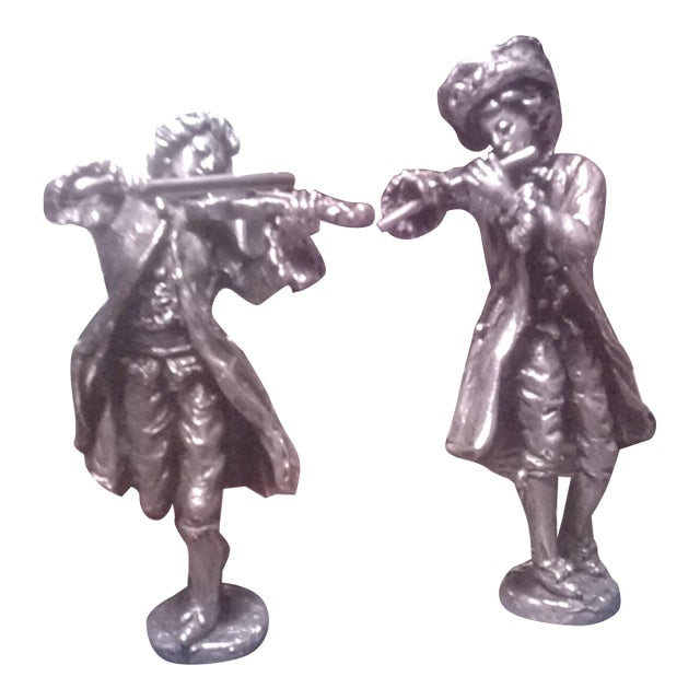 Late 18th Century Paul Storr Solid Silver Musician Figurines- Set of 2 For Sale