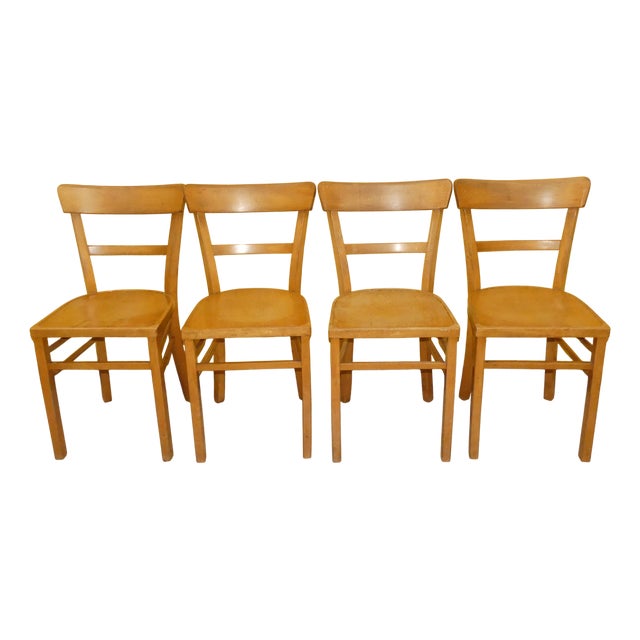 Vintage Kitchen Chairs in Wood, Set of 4 For Sale