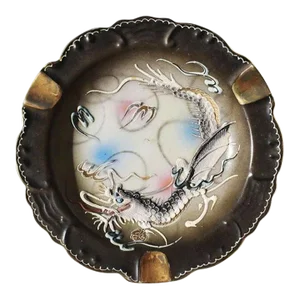 Antique Japonisme Moriage Dragon Ware Ashtray or Trinket Dish - 1920s