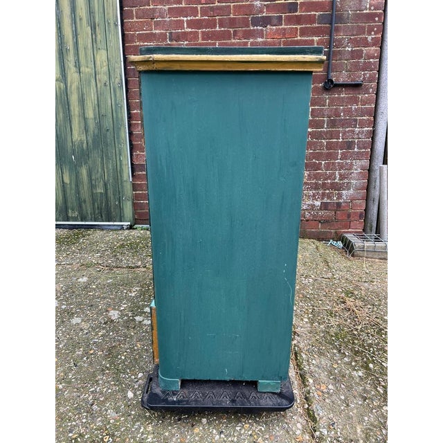 Circa 1850/1880 antique Swedish Gustavian green and gold painted chest of drawers buffet commode in gustavian style with...