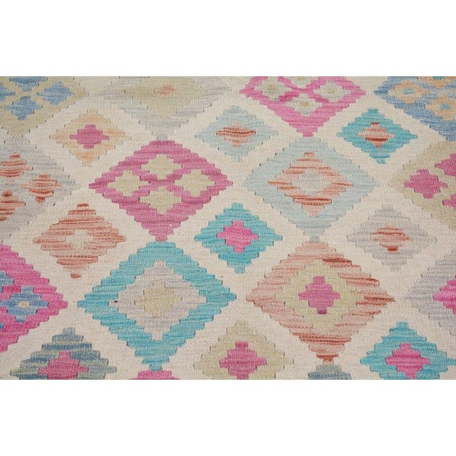 Islamic Contemporary Afghan Maimana Flatweave Kilim Rug,6'8X9'7" For Sale - Image 3 of 6