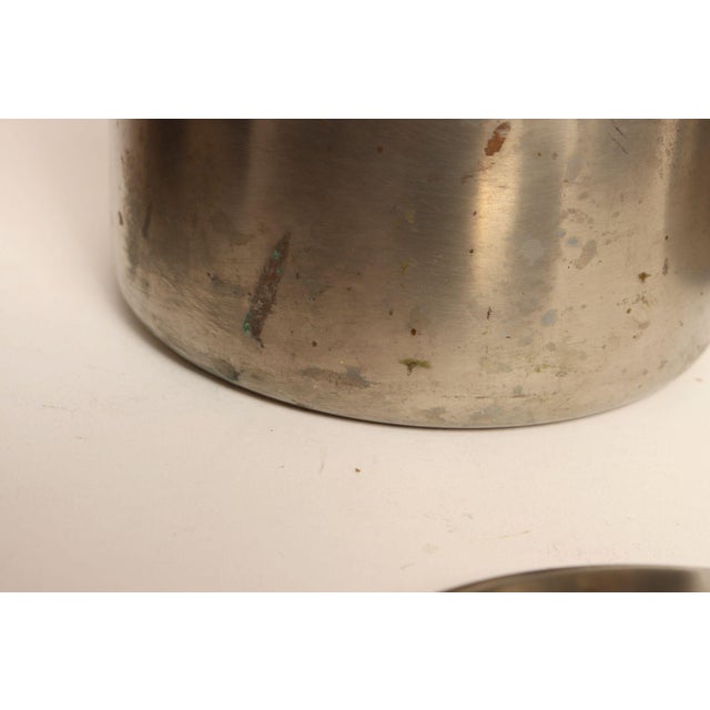 Set of Four Vintage Portuguese Metal Lidded Graduated Nesting Canisters / Jars by Tagus For Sale - Image 13 of 18