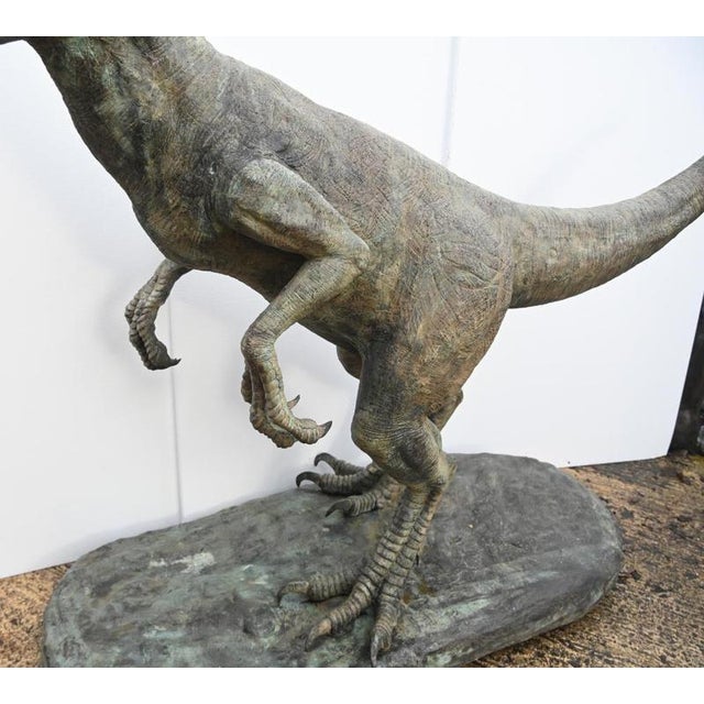 Lifesize Bronze Velociraptor Dinosaur Statue For Sale - Image 3 of 10
