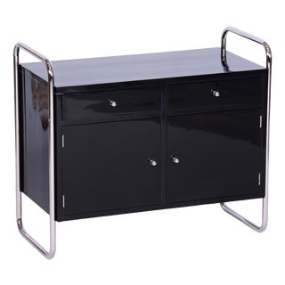 Bauhaus Cabinet in Chrome-Plated Steel by R. Slezák, Czech, 1930s For Sale