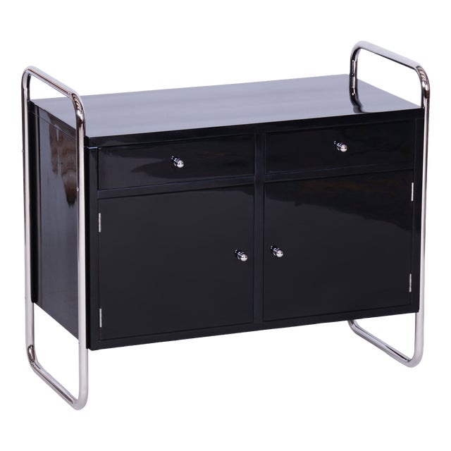 Bauhaus Cabinet in Chrome-Plated Steel by R. Slezák, Czech, 1930s For Sale