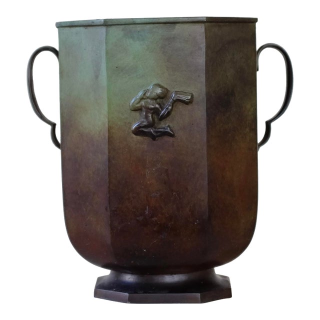 Swedish 1930s Bronze Vase by Jacob Ängman For Sale