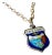 Oregon Vintage Fritz Reu Sterling Silver Enamel Charm on New 18 Inch Gold Filled Necklace For Sale