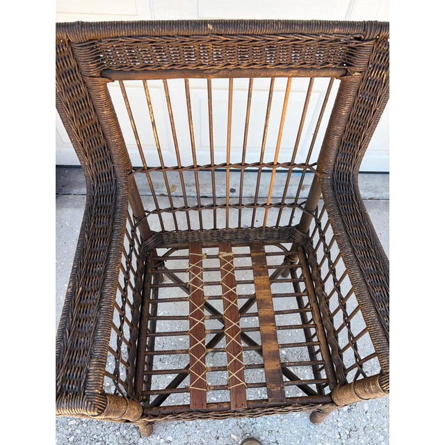 Early 20th Century American Wicker Armchair For Sale - Image 9 of 13