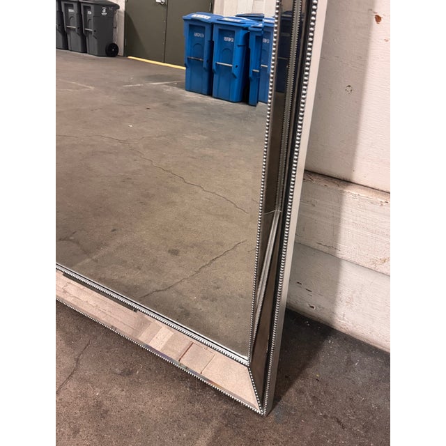 Glass Bassett Mirror Company Beaded Floor Mirror For Sale - Image 7 of 12