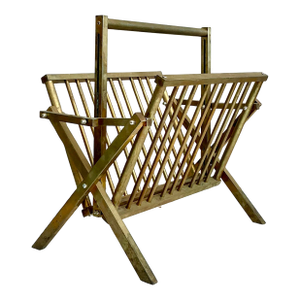 Vintage Modernist Brass Newspaper Rack