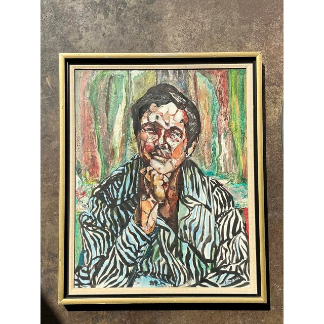 Vintage Original Oil Portrait on Canvas For Sale - Image 12 of 12