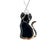 14k White Gold Black Onyx & Diamond Cat Pendant Necklace For Sale - Image 4 of 9