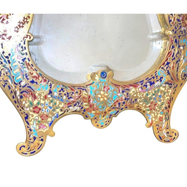 19th Century French Champlevé Bronze & Brass Easel Mirror For Sale In Los Angeles - Image 6 of 8
