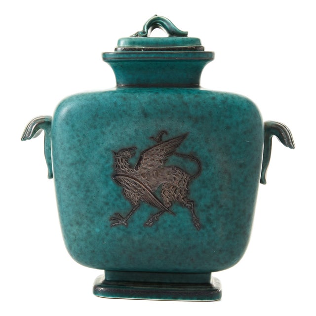 Argenta Lidded Urn by Wilhelm Kåge for Gustavsberg, 1940s For Sale