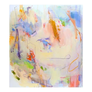 Contemporary Abstract Oil Paint on Canvas Painting "Faded Light" by Gina Werfel