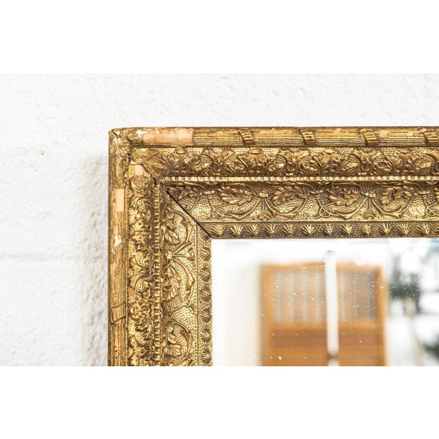 Vintage Antique Ornate Gold Decorative Hanging Wall Mirror For Sale In Detroit - Image 6 of 9