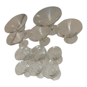 Mid 20th Century Richard Brendon's Hand-Engraved Crystal Champagne Coupes - Set of 13