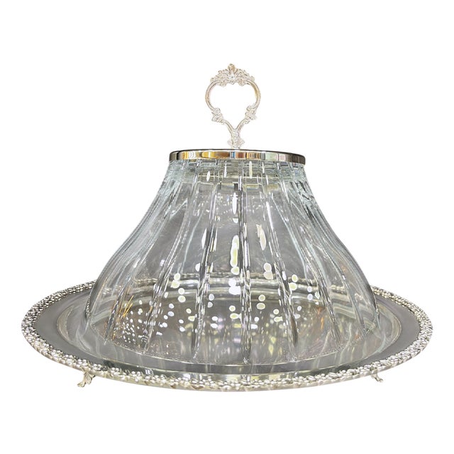 Handmade Brass and Glass Cake Stand with Lid For Sale